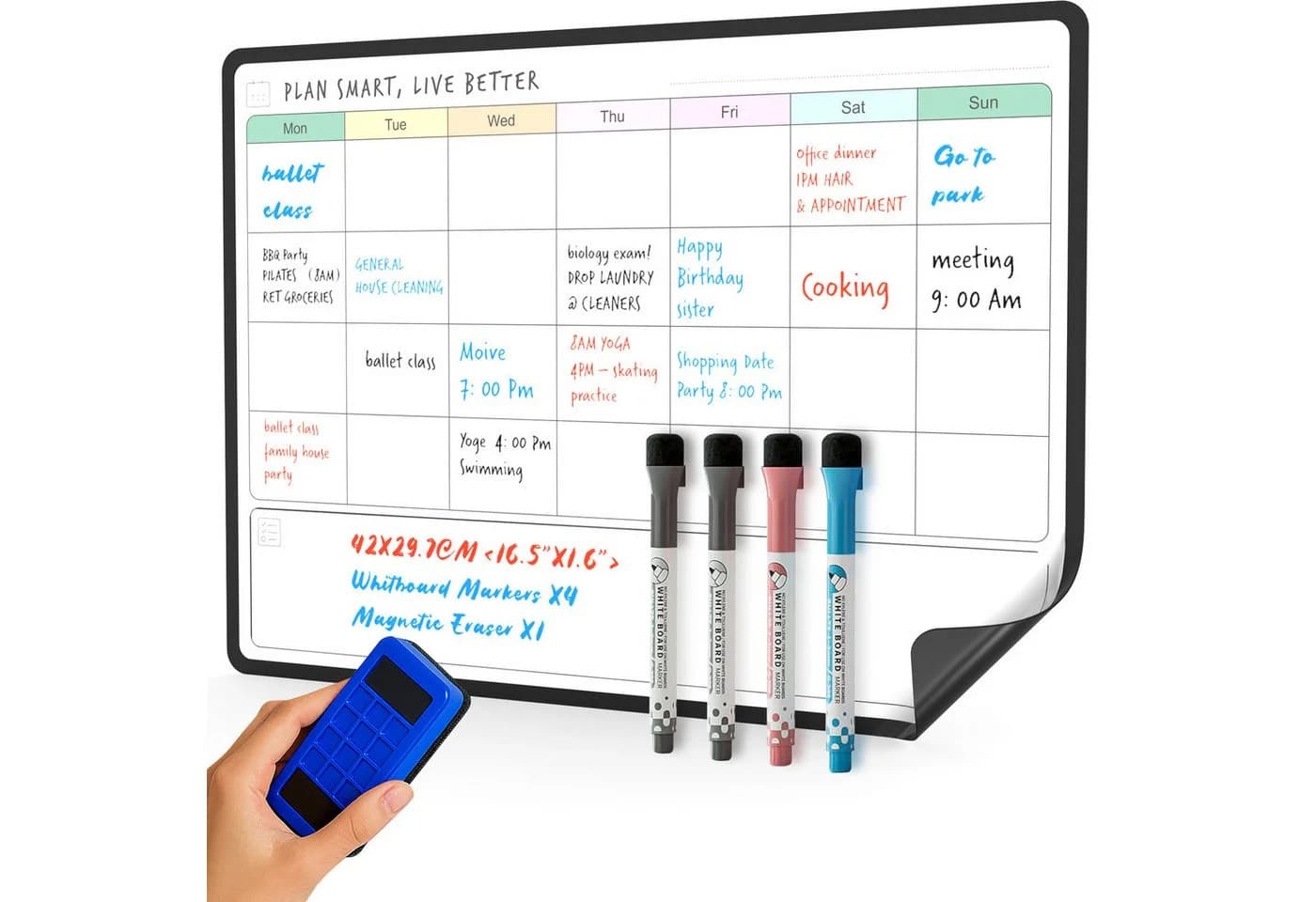 Comfy Mate Magnettafel Whiteboard Magnetisch A3 Monatsplaner für Kühlschrank - Bild 2