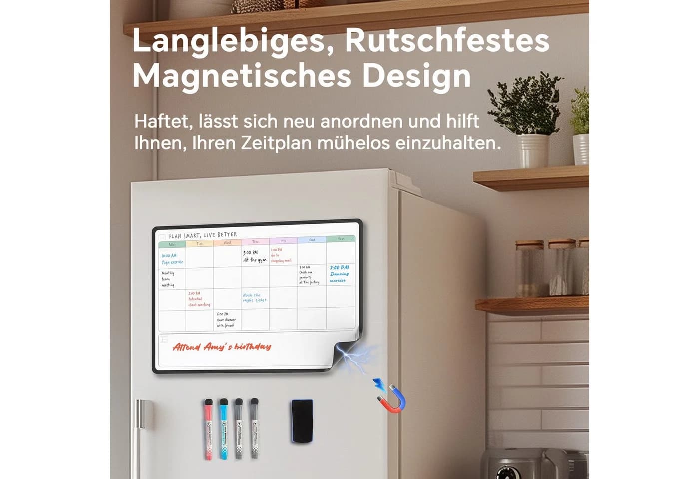 Comfy Mate Magnettafel Whiteboard Magnetisch A3 Monatsplaner für Kühlschrank - Bild 5