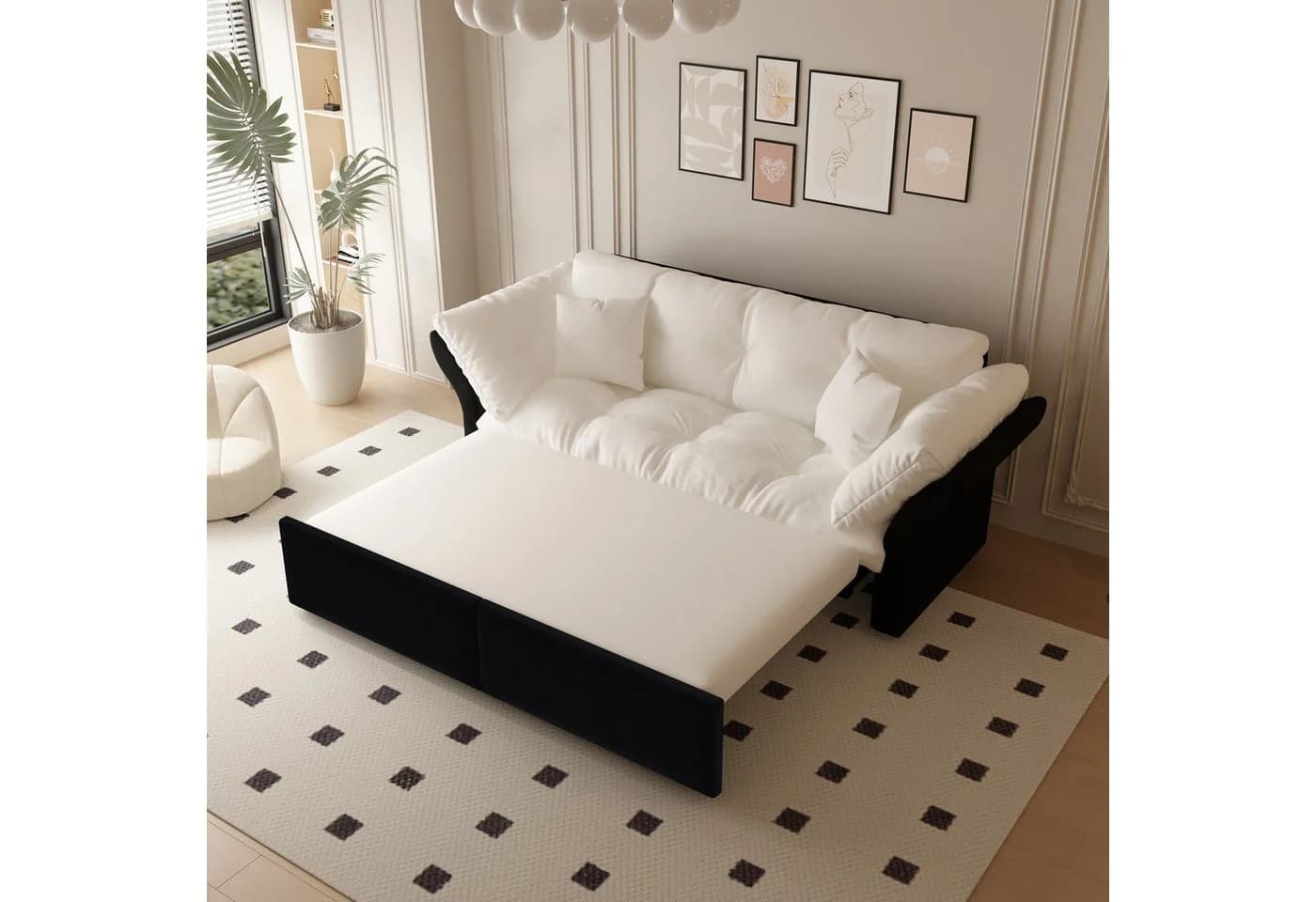 Celya Schlafsofa 3-in-1 mit Tufting & Kissen - Bild 2