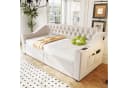Celya Polsterbett Schlafsofa Beige mit USB und Stauraum Bild 2