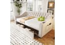 Celya Polsterbett Schlafsofa Beige mit USB und Stauraum Bild 5