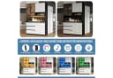 Celya Küchenbuffet mit LED-Beleuchtung, 3 Schubladen, 6 Türen, Weiß/Schwarz Bild 3