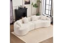 Celya Geschwungenes 4-Sitzer Sofa Chenille Weiß Bild 2