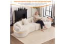 Celya Geschwungenes 4-Sitzer Sofa Chenille Weiß Bild 4