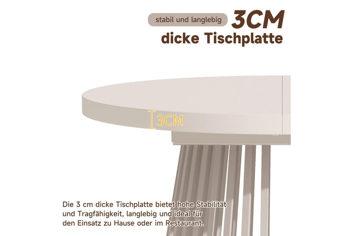 Celya Ausziehbarer Esstisch Weiß Teleskopdesign - Bild 4