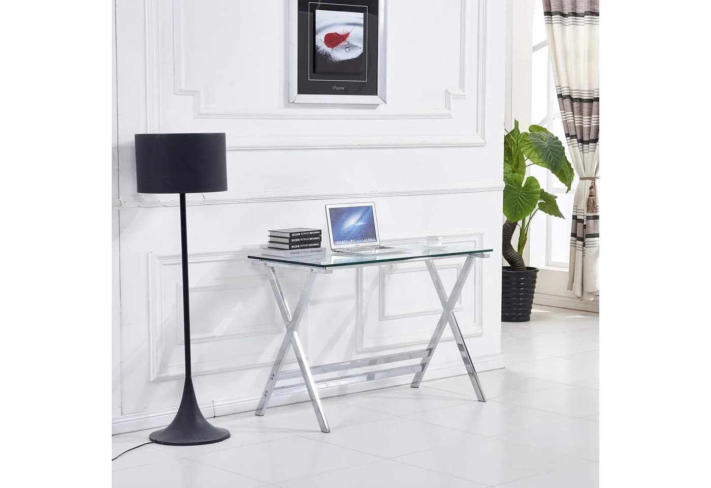 Celya Computertisch aus Glas Transparent Modern - Bild 3