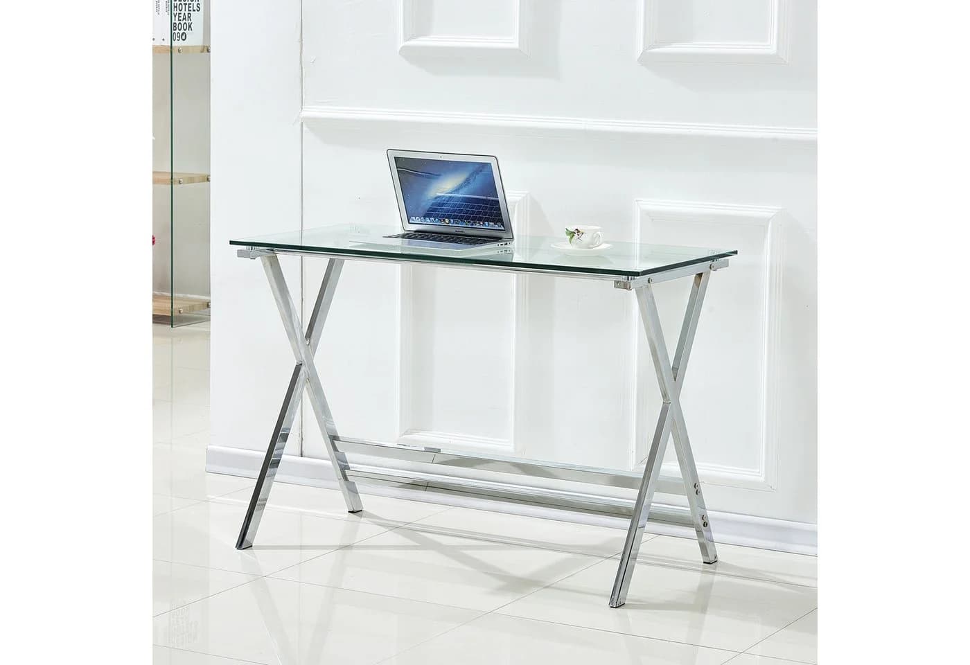 Celya Computertisch aus Glas Transparent Modern - Bild 4