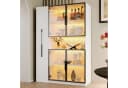 Celya Glasvitrine mit LED-Beleuchtung und Schubladen Weiß Bild 3