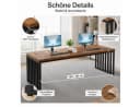 Celya Schreibtisch 180cm Braun/Grau Schwarz Weiß Industrie Design Bild 4