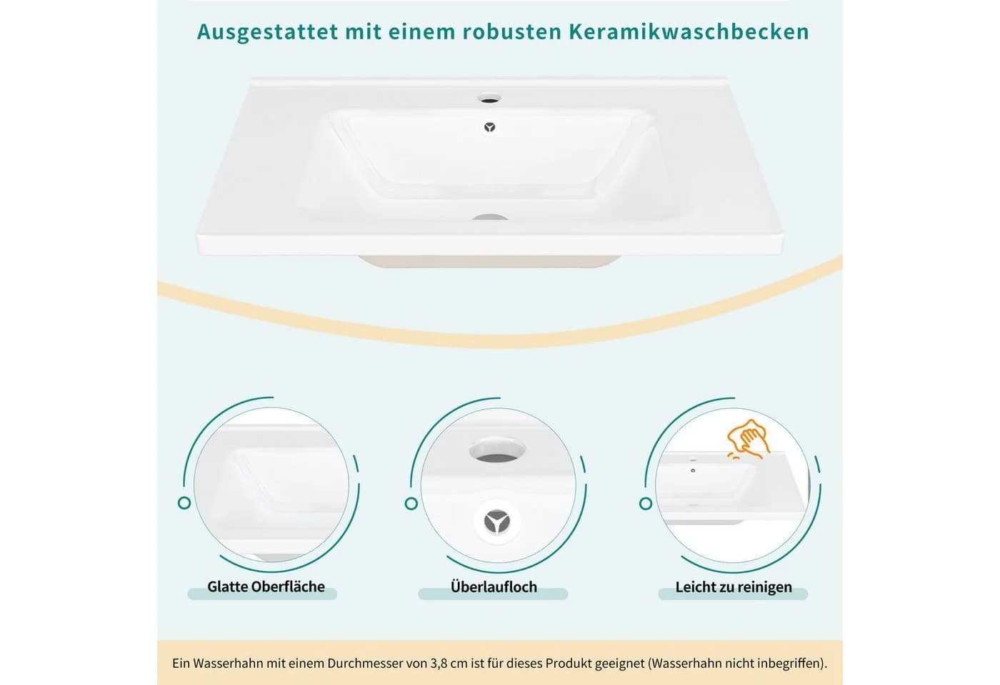 Celya Waschbeckenunterschrank Wandhängend Grün mit Schubladen - Bild 4