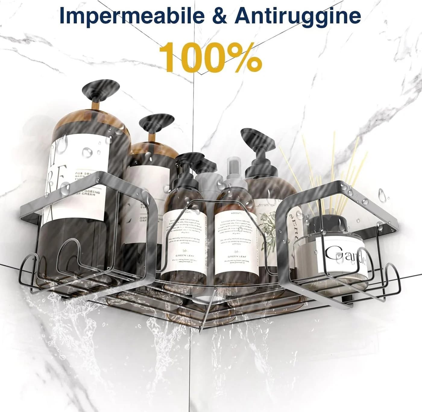AIMAX Duschablage Ecke Edelstahl Schwarz 2er Set - Bild 5