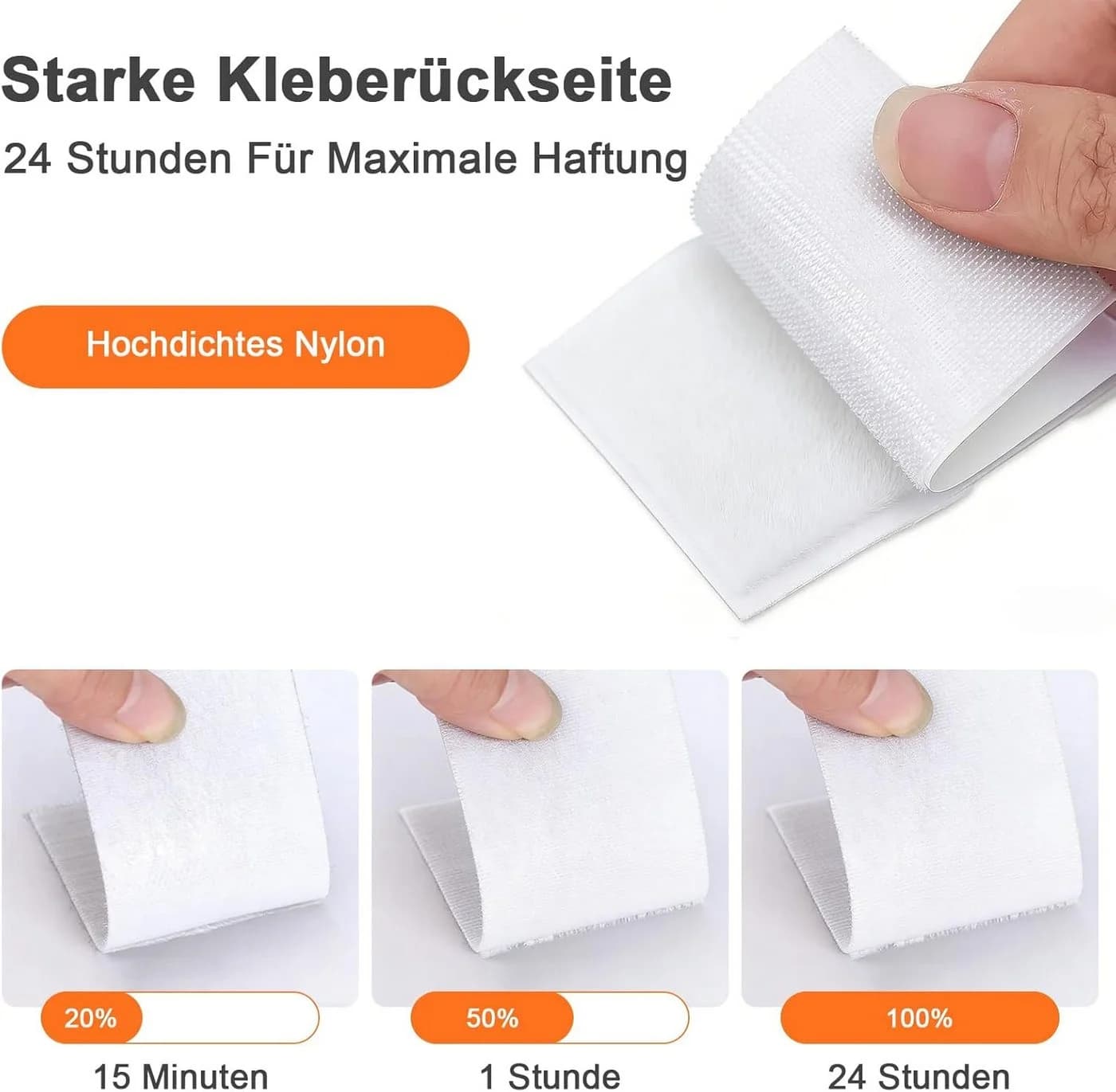 SURFOU Klettband selbstklebend extra stark 15m x 20mm Haushalt Büro - Bild 3