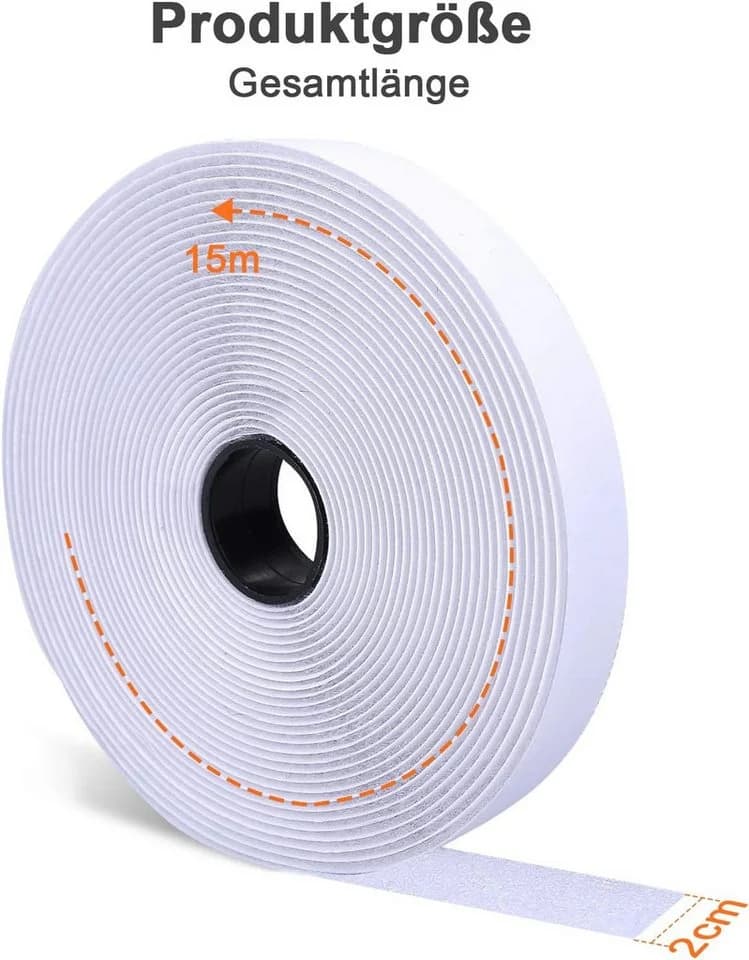 SURFOU Klettband selbstklebend extra stark 15m x 20mm Haushalt Büro - Bild 4