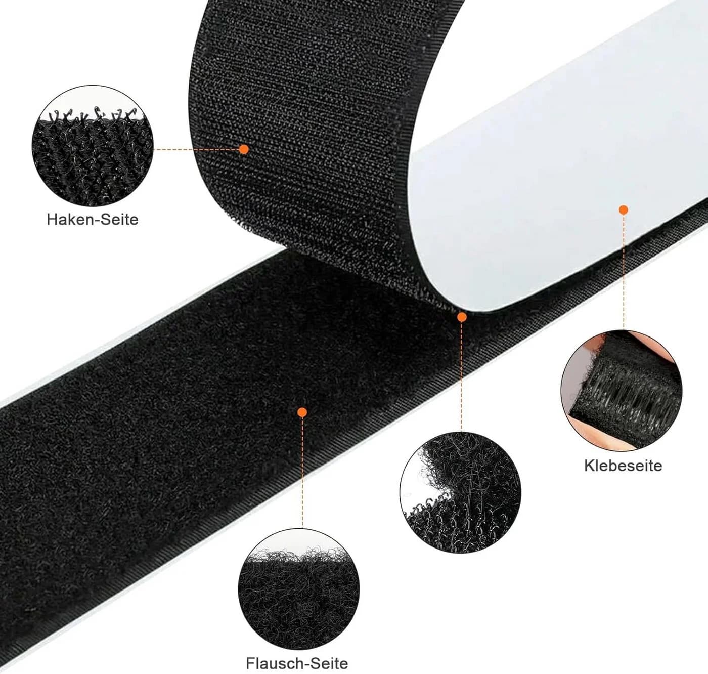 SURFOU Klettband selbstklebend extra stark 12m x 50mm