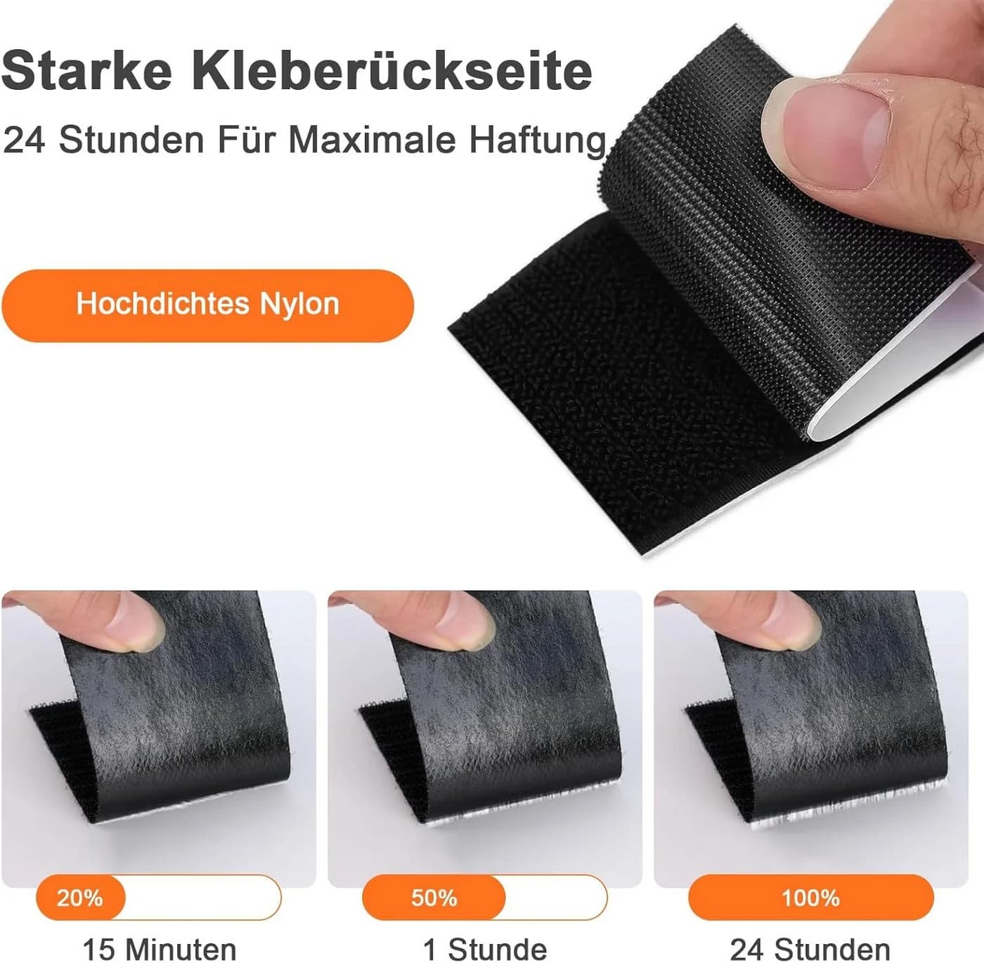 SURFOU Klettband selbstklebend extra stark 12m x 50mm - Bild 5