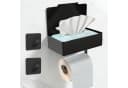 AIMAX Toilettenpapierhalter ohne Bohren mit Feuchttuchbox 3in1 Schwarz Bild 2