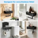 AIMAX Toilettenpapierhalter ohne Bohren mit Feuchttuchbox 3in1 Schwarz Bild 3