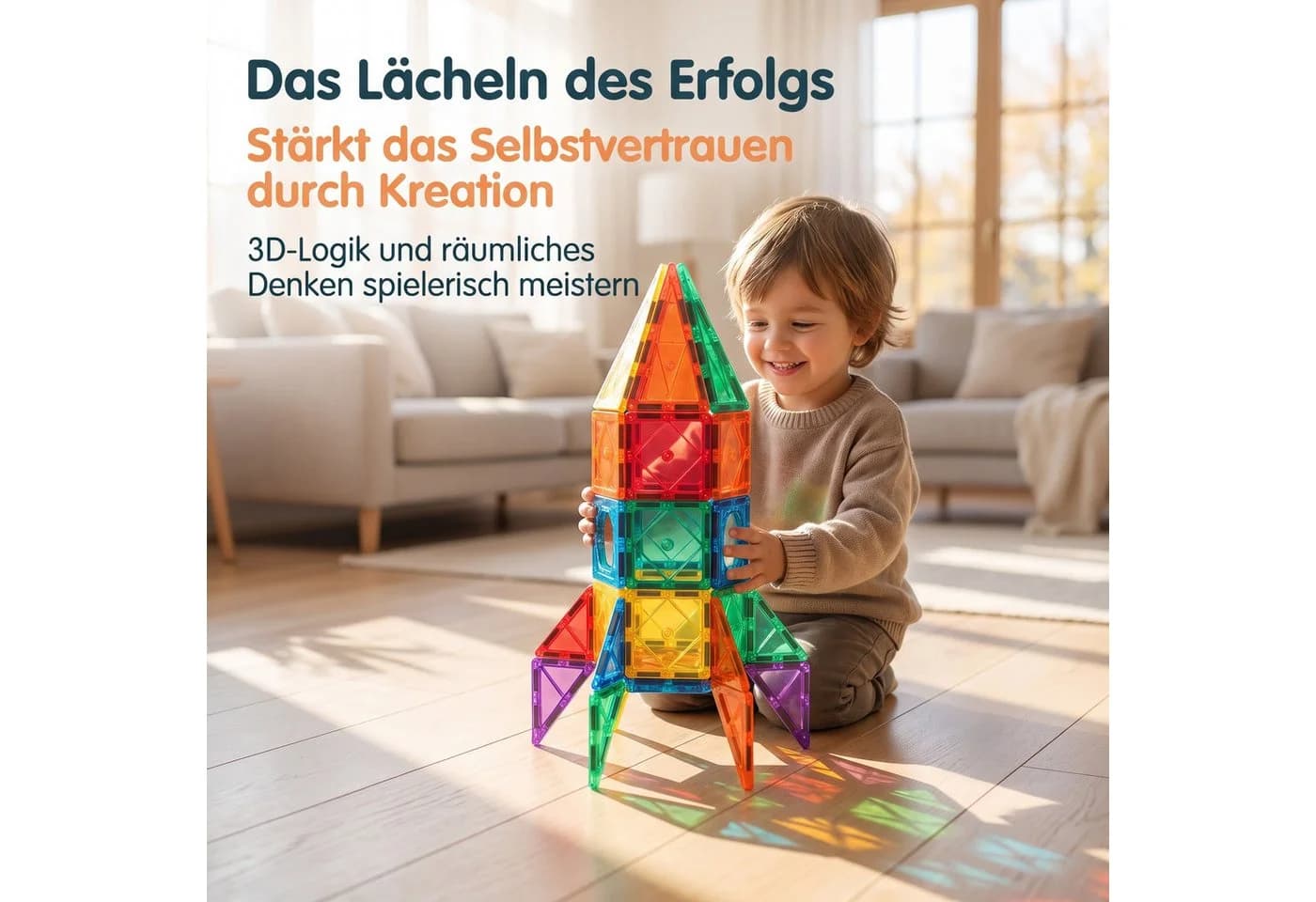 AIMAX Magnetbausteine 58 Teile STEM Konstruktionsspielzeug Bunt - Bild 5