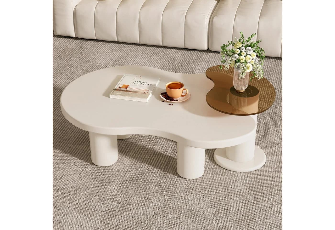 Guyii Couchtisch Wolkenform Cream-Style zweistöckig modern - Bild 2