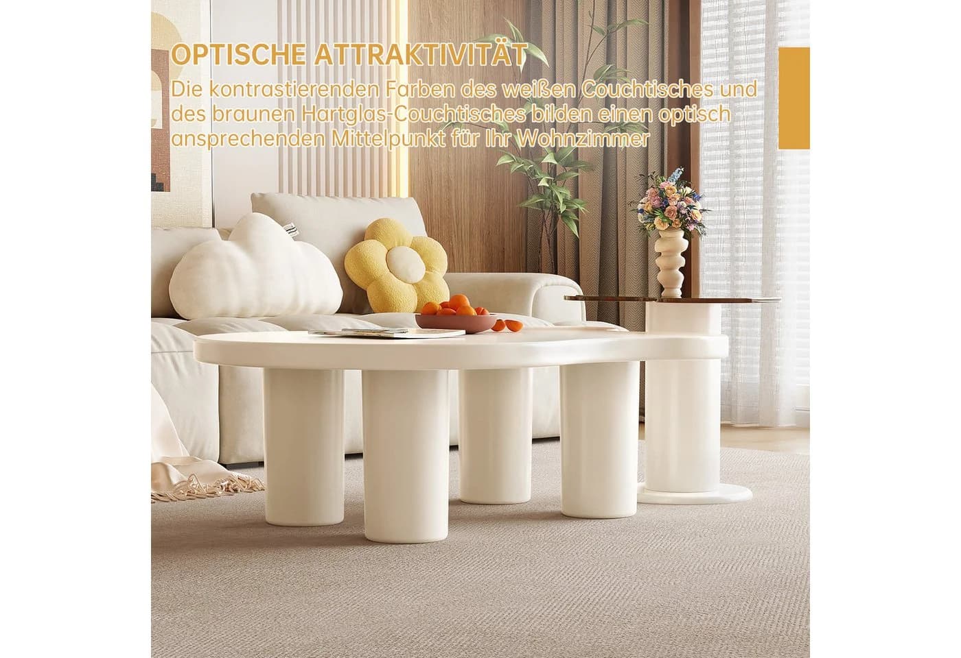 Guyii Couchtisch Wolkenform Cream-Style zweistöckig modern - Bild 5