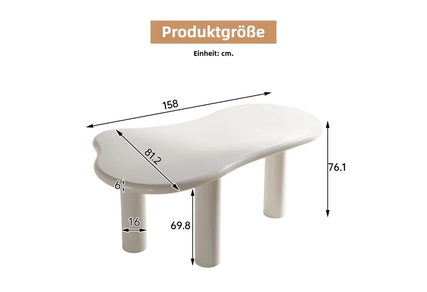 Guyii Schreibtischstuhl Kreativer Wolkenform Cremeweiß