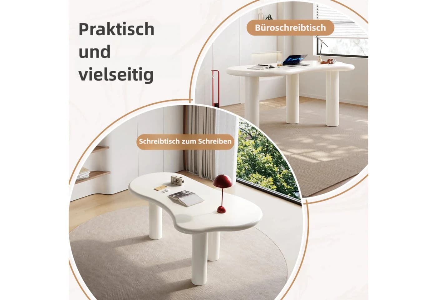Guyii Schreibtischstuhl Kreativer Wolkenform Cremeweiß - Bild 4