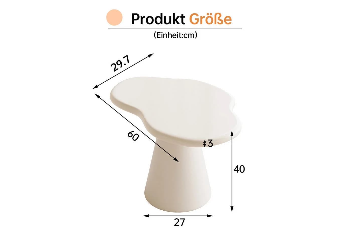 Guyii Beistelltisch Wohnzimmer Cremeweiß Modern Mattlack
