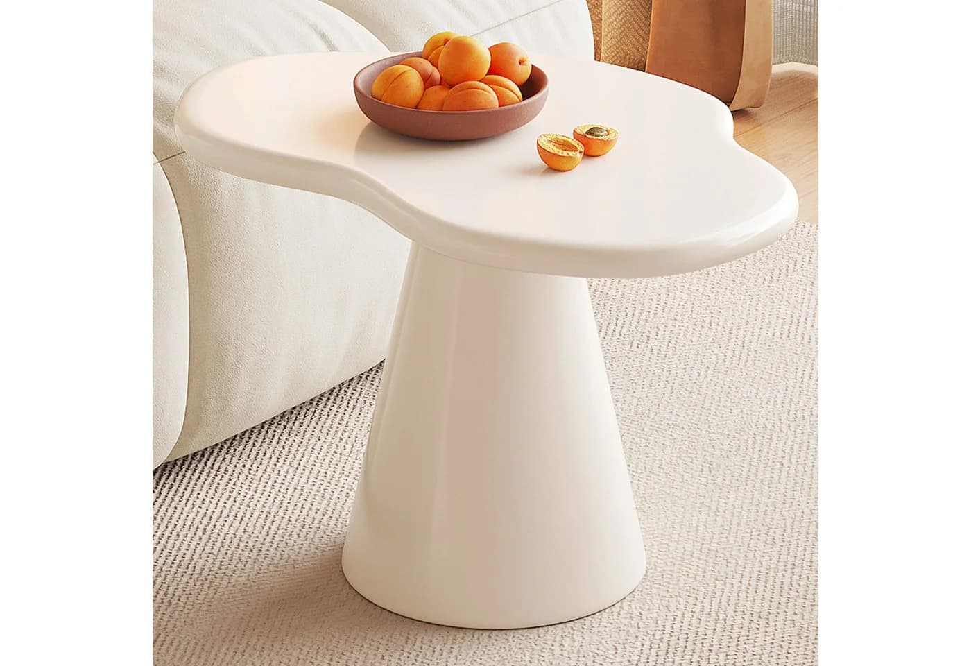 Guyii Beistelltisch Wohnzimmer Cremeweiß Modern Mattlack - Bild 2