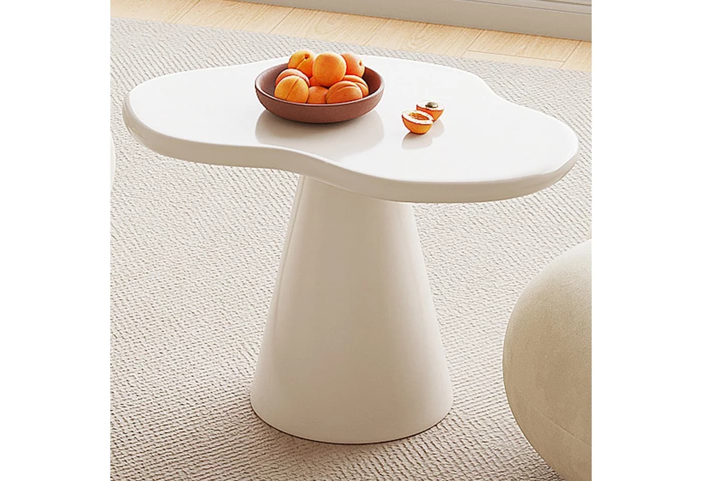Guyii Beistelltisch Wohnzimmer Cremeweiß Modern Mattlack - Bild 3