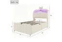 Celya Polsterbett Beige mit LED-Kopfteil & USB-Anschlüssen Bild 1