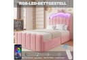 Celya Polsterbett Rosa mit LED-Kopfteil und USB-Anschlüssen Bild 3