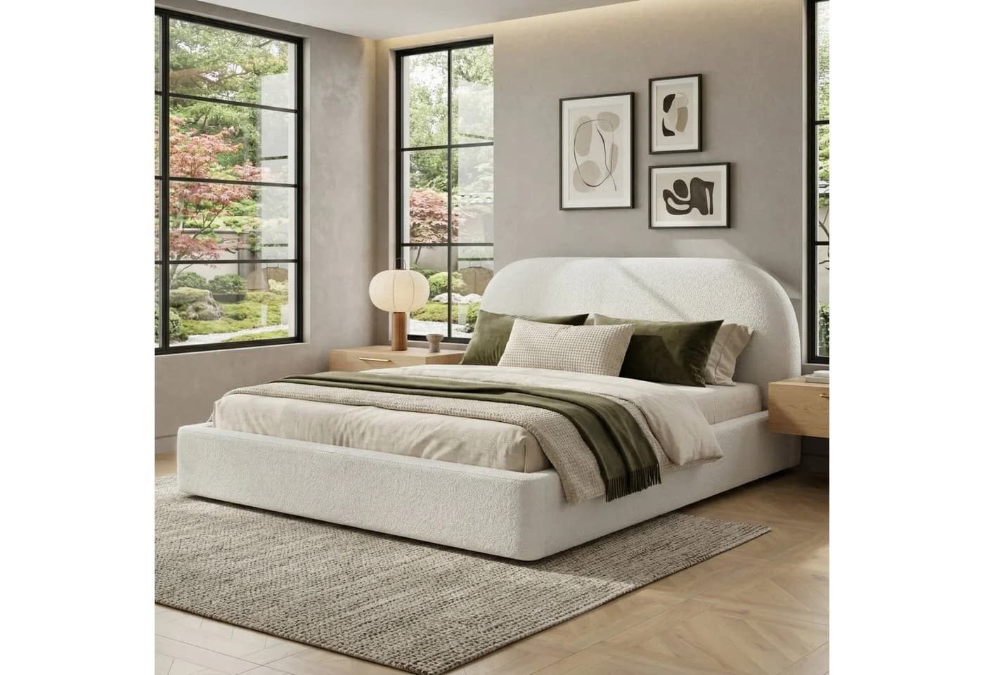 Celya Polsterbett Doppelbett 180x200cm Bouclé Beige - Bild 2