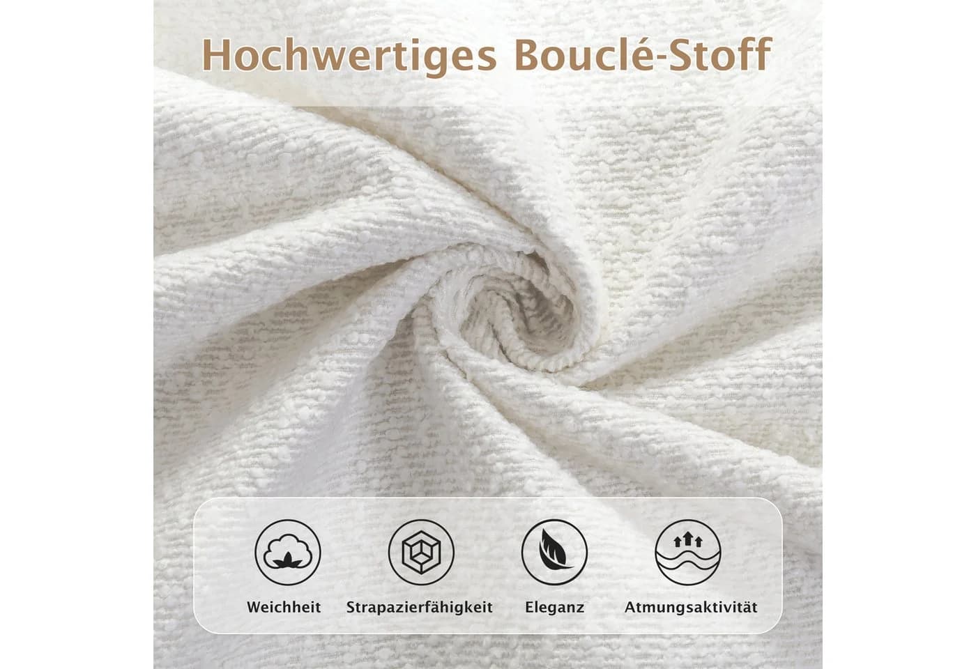 Celya Polsterbett Doppelbett 180x200cm Bouclé Beige - Bild 3