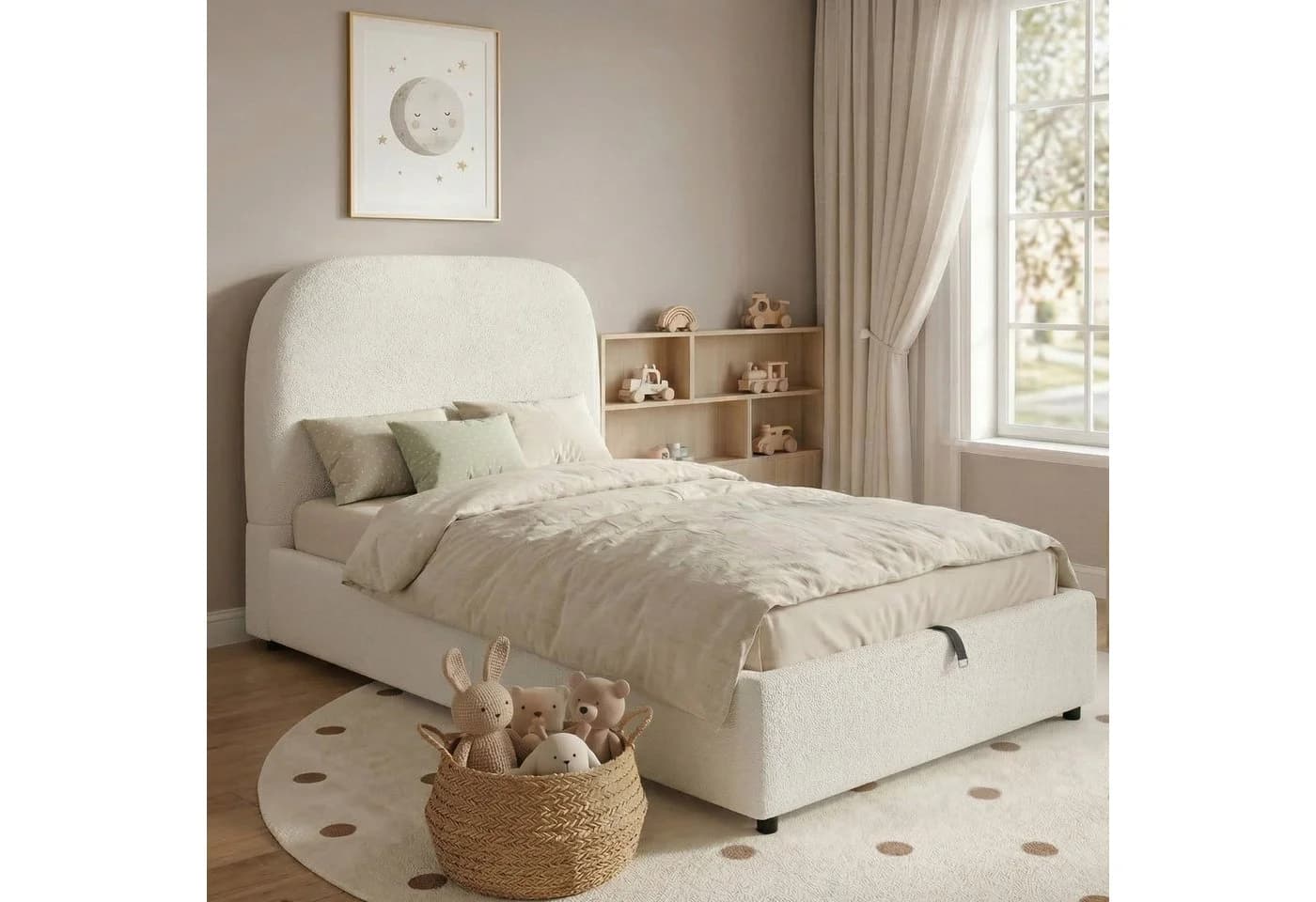 Celya Polsterbett Einzelbett Beige mit Stauraum - Bild 2