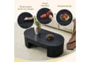 Celya Couchtisch Oval Schwarz mit Schublade und Fluted-Design Bild 4