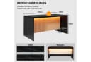 Celya Kücheninsel Industrie-Design Schwarz mit LED-Beleuchtung und Steckdosen Bild 1