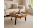 Celya Couchtisch Moderner runder Beistelltisch Braun/Schwarz Bild 2