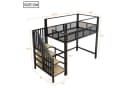 Celya Hochbett Metall Schwarz mit Stauraumtreppe und Sicherheitsgitter Bild 1
