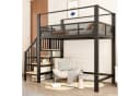Celya Hochbett Metall Schwarz mit Stauraumtreppe und Sicherheitsgitter Bild 2