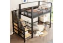 Celya Hochbett Metall Schwarz mit Stauraumtreppe und Sicherheitsgitter Bild 3