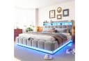 Celya Polsterbett 180x200 mit LED, USB & Stauraum grau Bild 2