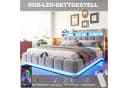 Celya Polsterbett 180x200 mit LED, USB & Stauraum grau Bild 3