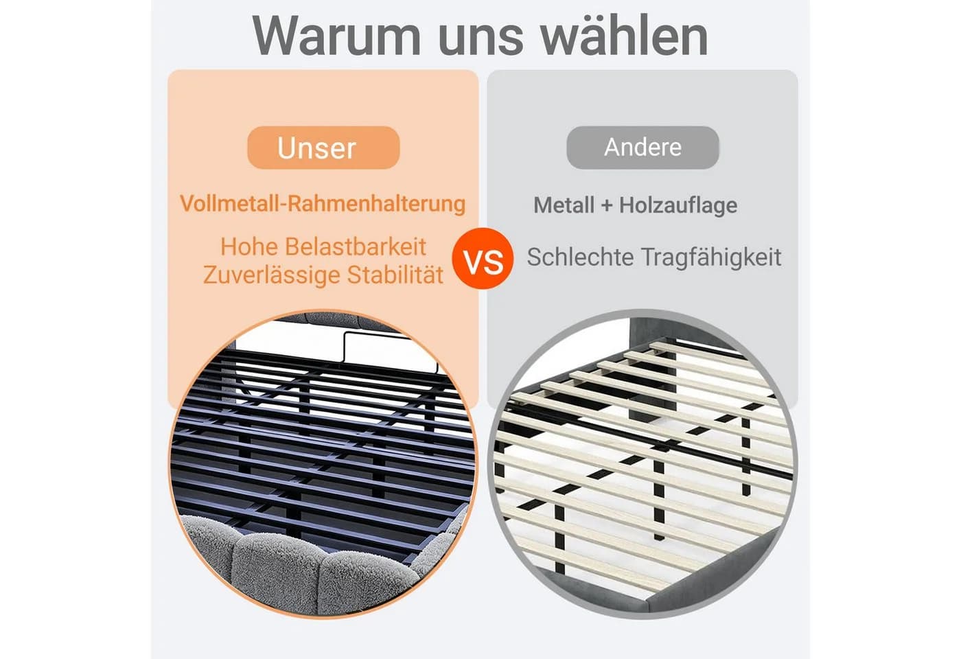 Celya Polsterbett 180x200 mit LED, USB & Stauraum grau - Bild 4