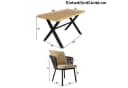 Celya Garten-Essgruppe 6-tlg. Beige PE-Rattan mit Kissen Bild 1