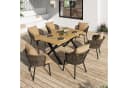 Celya Garten-Essgruppe 6-tlg. Beige PE-Rattan mit Kissen Bild 2