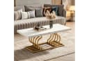 Celya Couchtisch Cocktailtisch Weiß Gold Geometrisches Gestell Bild 2