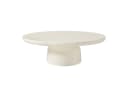 Guyii Couchtisch Oval Cremeweiß Minimalistischer Kaffeetisch Bild 3
