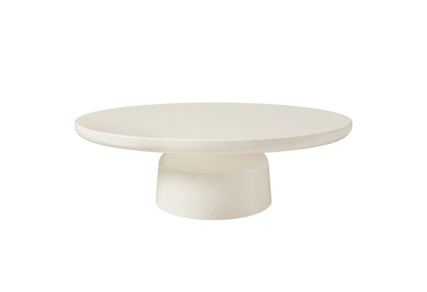 Guyii Couchtisch Oval Cremeweiß Minimalistischer Kaffeetisch - Bild 3