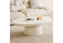 Guyii Couchtisch Oval Cremeweiß Minimalistischer Kaffeetisch Bild 5
