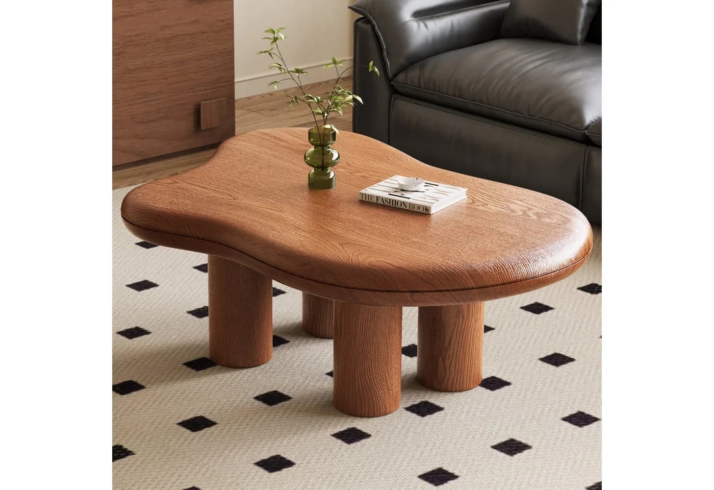 Guyii Couchtisch mit organischer Form in Holzfarbe - Bild 2